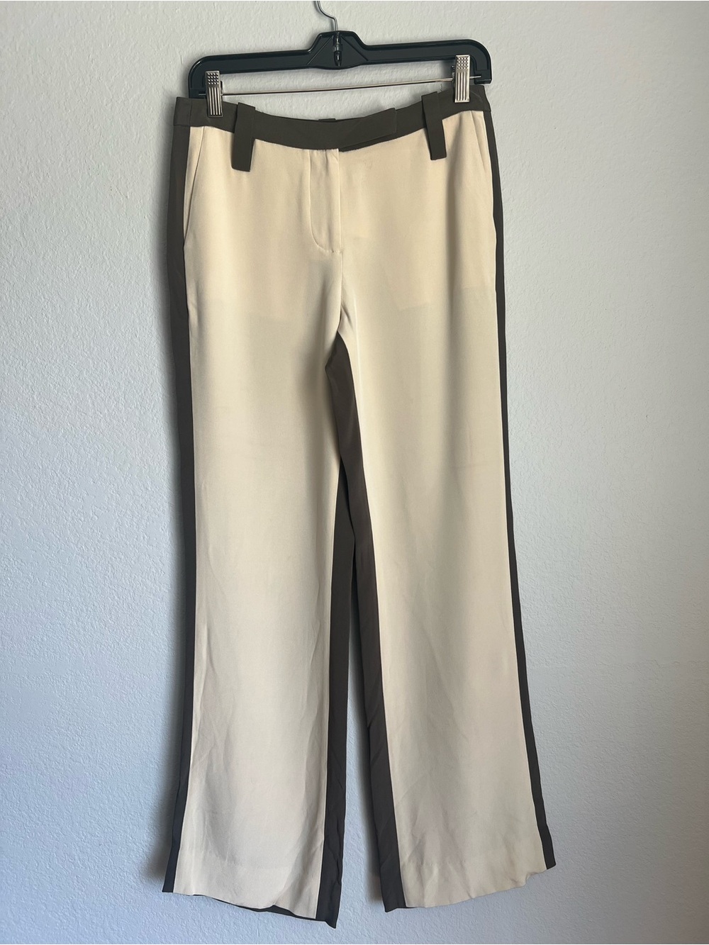 Paige 100% Silk Colorblocked Pants, 0